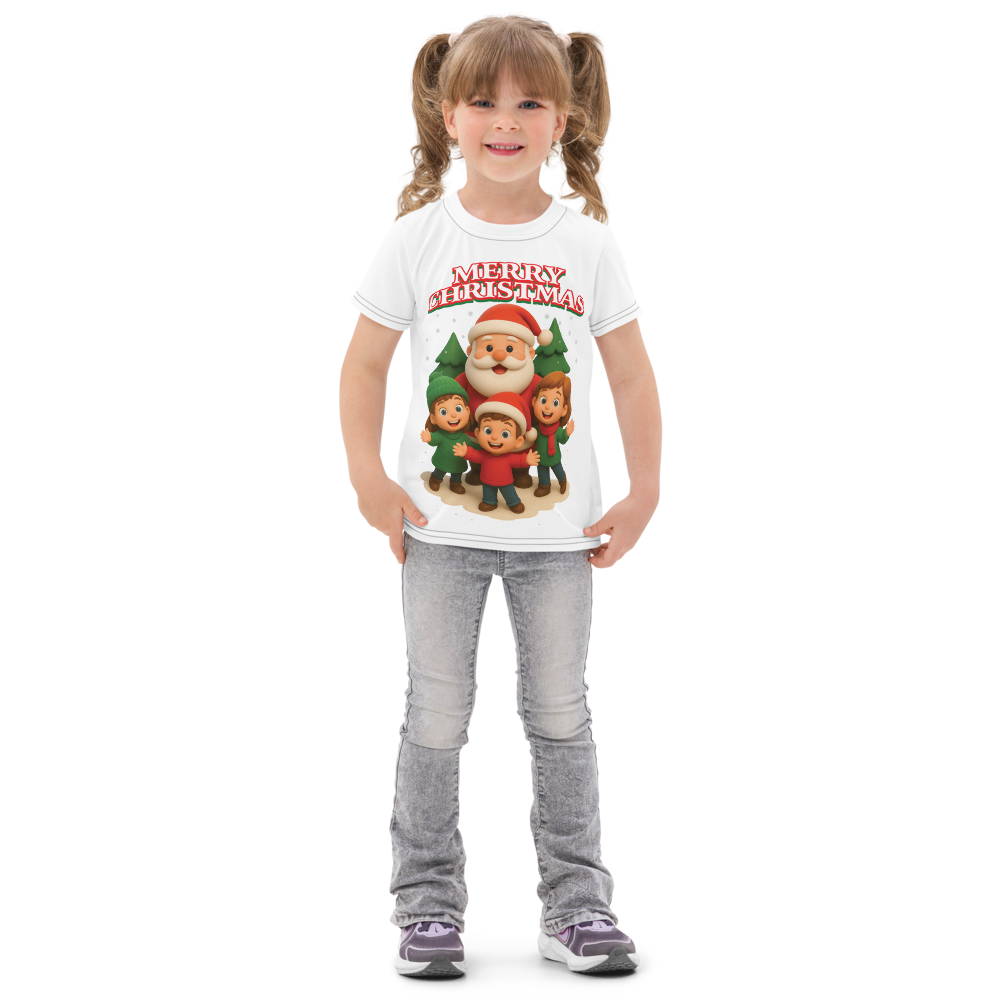 Kids cotton crew neck t-shirt (Merry Christmas)