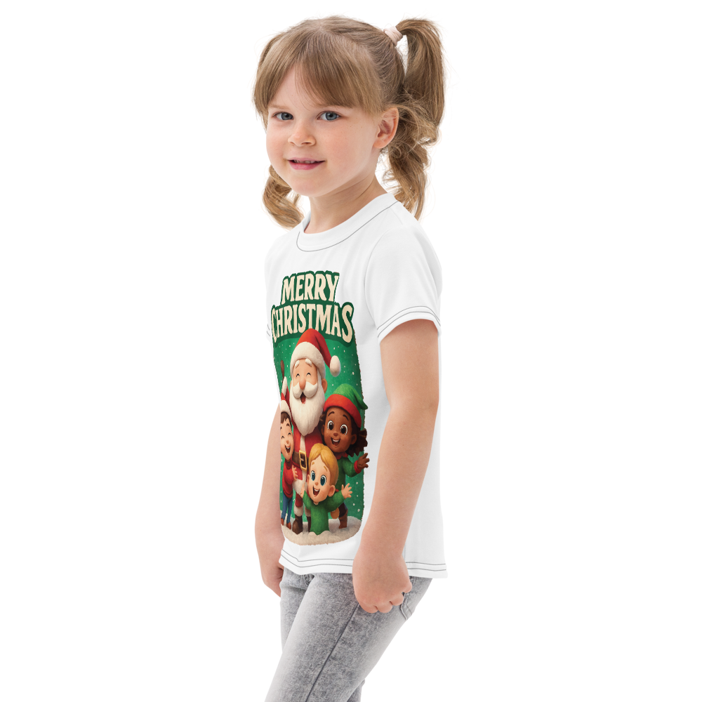 Kids cotton crew neck t-shirt (Merry Christmas)