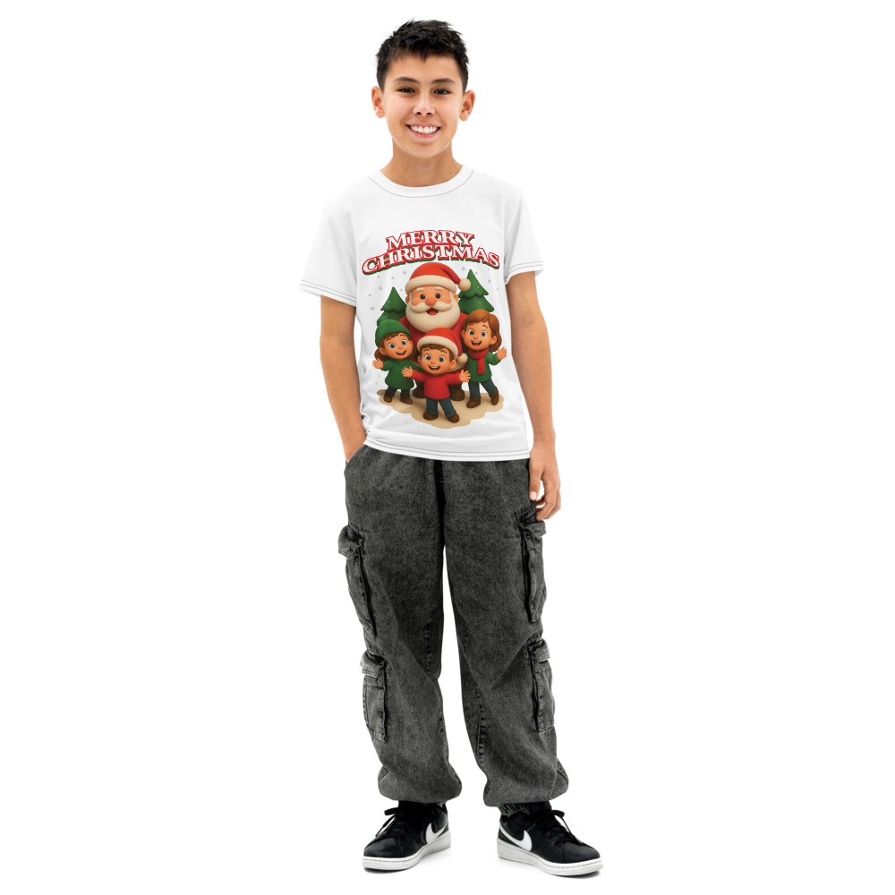 Youth cotton crew neck t-shirt (Merry Christmas)
