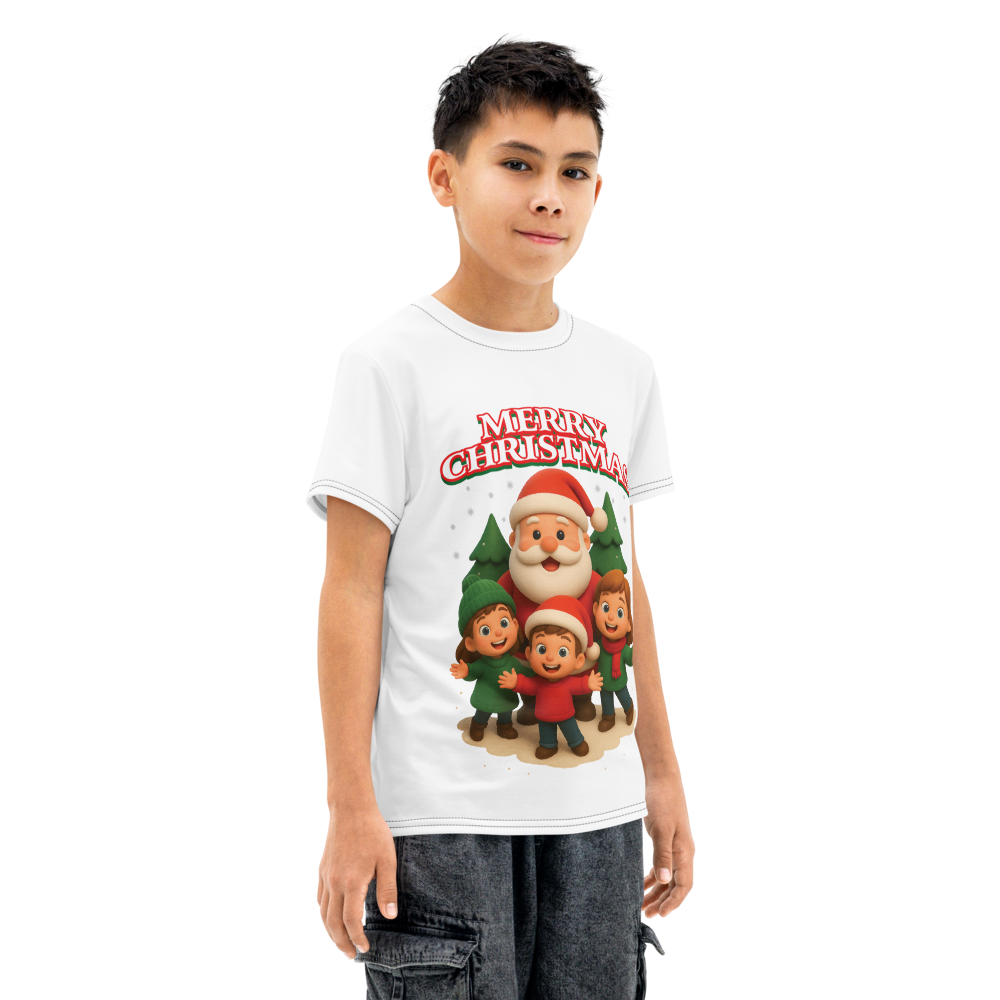 Youth cotton crew neck t-shirt (Merry Christmas)